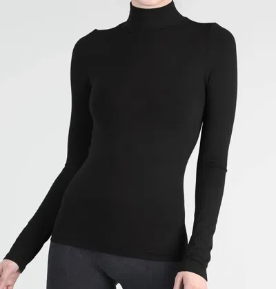 Nikibiki Long Sleeve Mock Neck Top In Black