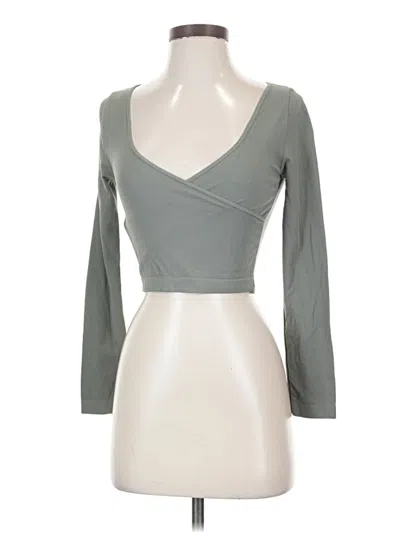 Pre-owned Nikibiki Long Sleeve Top Gray Sweetheart Neckline Tops
