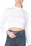 Nikibiki Mock Neck Crop Top In White In White
