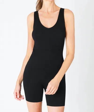 Nikibiki Ribbed V-neck Romper In Black