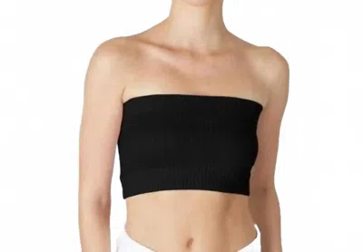 Nikibiki Seamless Ribbed Bandeau Top In Black