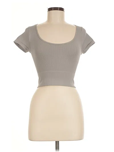 Pre-owned Nikibiki Short Sleeve Top Gray Sweetheart Neckline Tops