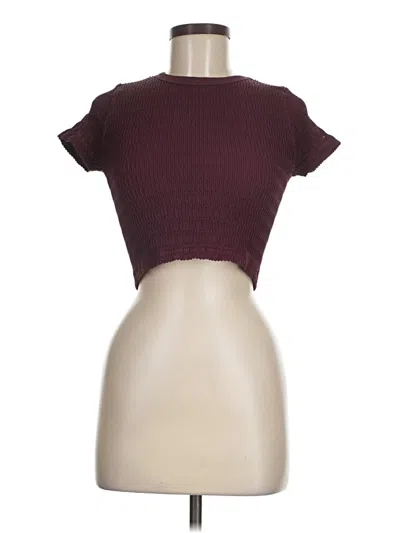 Pre-owned Nikibiki Short Sleeve Turtleneck In Burgundy