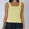 Nikibiki Square Neck Tank Top In Pale Yellow In Yellow
