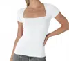Nikibiki Square Neck Top In White In White