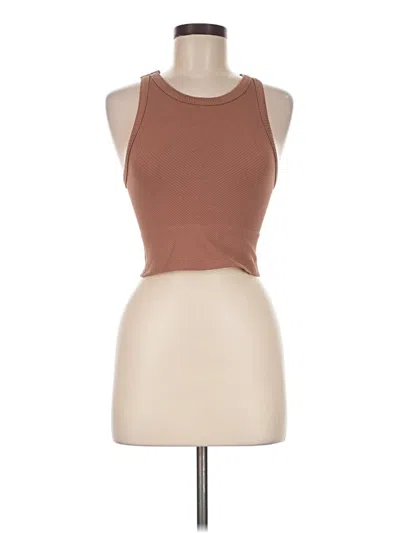 Pre-owned Nikibiki Tank Top Brown Halter Neckline Tops
