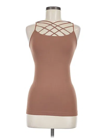 Pre-owned Nikibiki Tank Top Brown Strapless Neckline Tops
