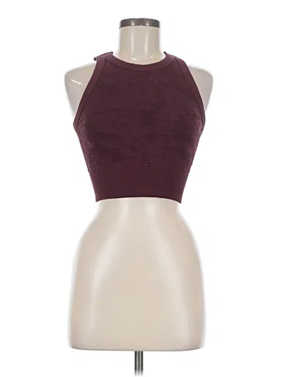 Pre-owned Nikibiki Tank Top Burgundy Halter Neckline Tops