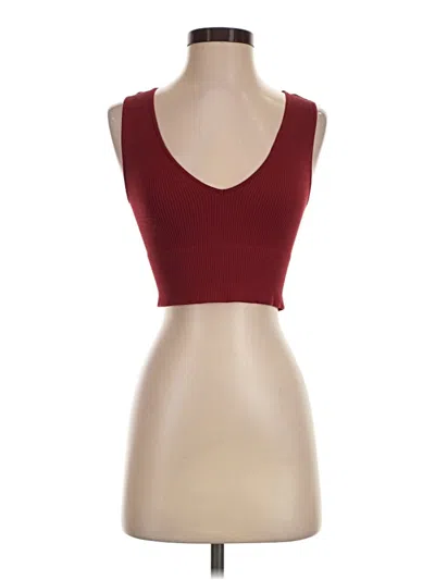 Pre-owned Nikibiki Tank Top Burgundy Strapless Neckline Tops