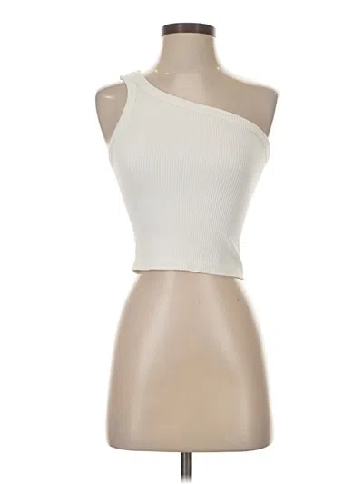 Pre-owned Nikibiki Tank Top Ivory One Shoulder Neckline Tops In White