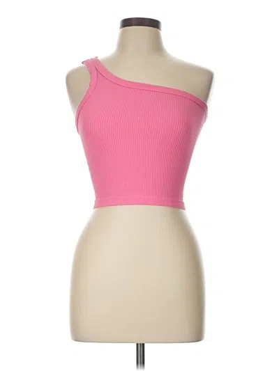 Pre-owned Nikibiki Tank Top Pink One Shoulder Neckline Tops