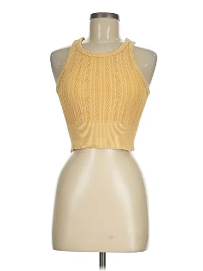 Pre-owned Nikibiki Tank Top Yellow Halter Neckline Tops