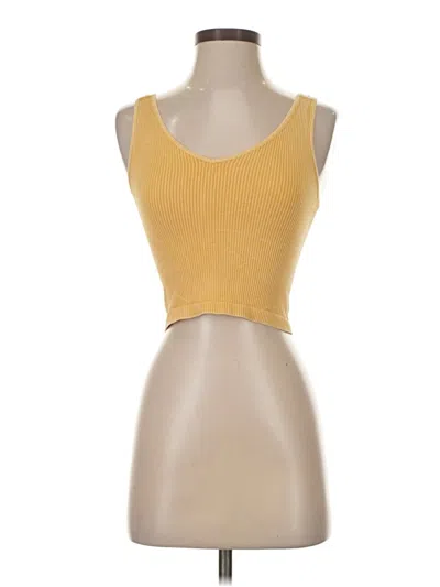 Pre-owned Nikibiki Tank Top Yellow Strapless Neckline Tops