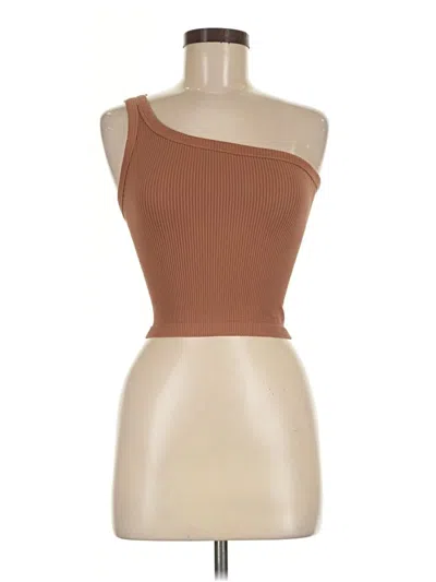 Pre-owned Nikibiki Tube Top Brown One Shoulder Neckline Tops