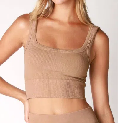 Nikibiki Wash Ribbed Cropped Top In Vintage Beige In Multi