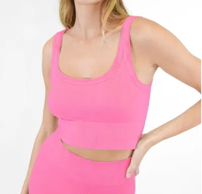 Nikibiki Wash Ribbed Cropped Top In Vintage Bubble Gum In Multi