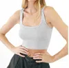 Nikibiki Wash Ribbed Cropped Top In Vintage Cool Grey In Multi