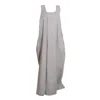Nikka Place Grey Linen Maternity Kaftan Jumper Dress With Pockets In Gray Melange In Gray