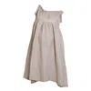 Nikka Place Neutrals Linen Maternity Midi Dress With Short Sleeves And Pockets In Natural Colour In Neutral