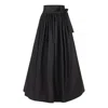 Nikka Place Women's Black Maxi Skirt With High Waist & Front Bow In Black