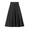 Nikka Place Women's Wool A-line Skirt With High Waist And Pockets In Black Colour In Black