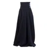 Nikka Place Women's Empire Waist Maxi Wool Skirt With Double Row Buttons In Dark Blue Colour In Blue