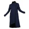 Nikka Place Women's Boiled Wool Winter Cardigan Coat With Buttons And Pockets In Dark Blue In Blue