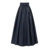Nikka Place Women's Cotton Maxi Skirt With High Waist In Dark Blue In Blue