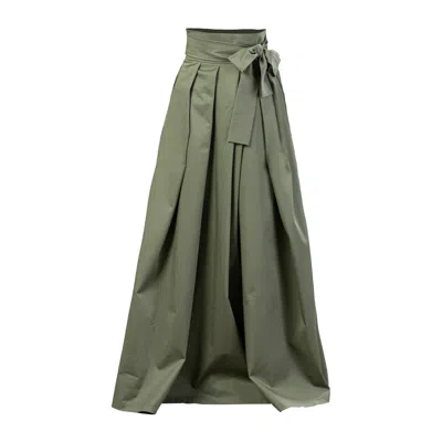 Nikka Place Women's Formal Pleated Long Skirt In Sage Green Color In Gray