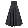 Nikka Place Women's Grey Long Wool Skirt With Front Buttons & High Waist In Dark Gray Color In Grey
