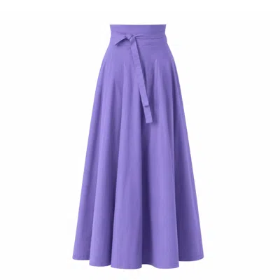 Nikka Place Women's High Waisted A-line Maxi Skirt In Purple Color