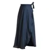 Nikka Place Women's Linen Tulip Skirt With High Waist & Wrap Tie In Dark Blue In Blue