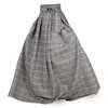 Nikka Place Women's Long Wool Skirt With High Waist And Bow In Plaid