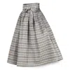 Nikka Place Women's Midi Pleated Wool Skirt With High Waist And Bow In Plaid Colour