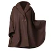 Nikka Place Women's Oversize Wool Cloak Coat With Pockets In Brown In Brown