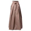 Nikka Place Women's Pink / Purple Floor Length Cotton Skirt With Front Bow In Dusty Rose Color In Pink/purple