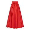 Nikka Place Women's Red Cotton A-line Skirt With High Waist In Red