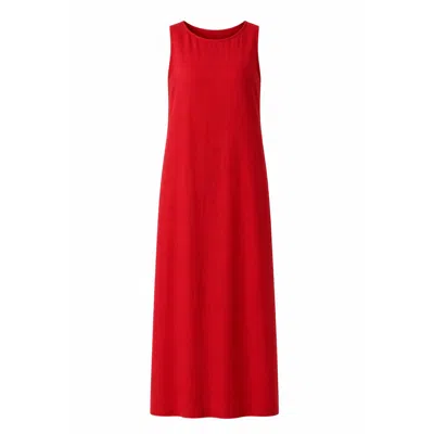 Nikka Place Women's Red Summer Linen Cocktail Dress In Raspberry Color