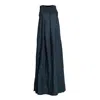 Nikka Place Women's Linen Loose Maxi Dress With Pockets In Dark Blue In Blue