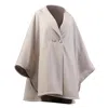 Nikka Place Women's Wool Poncho Cape Coat With Buttons In Off White In White