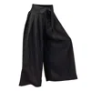 Nikka Place Women's Wrap Around Wide Leg Linen Pants With Front Tie In Black In Black
