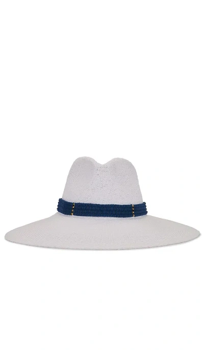 Nikki Beach Saylor Hat In White & Navy