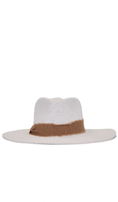 Nikki Beach Shayna Hat In White & Taupe