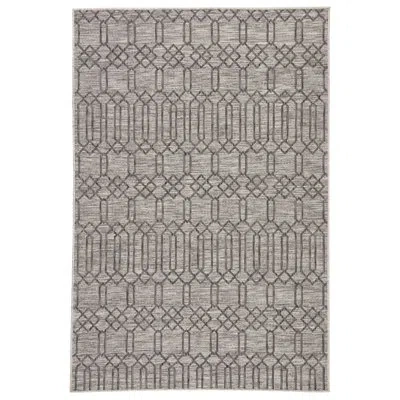 Nikki Chu Calcutta Jaipur Living Geometric Gray/black Indoor/outdoor Area Rug In Gray,black