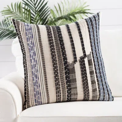 Nikki Chu Cosmic Striped 22" Throw Pillow Cover In Blue
