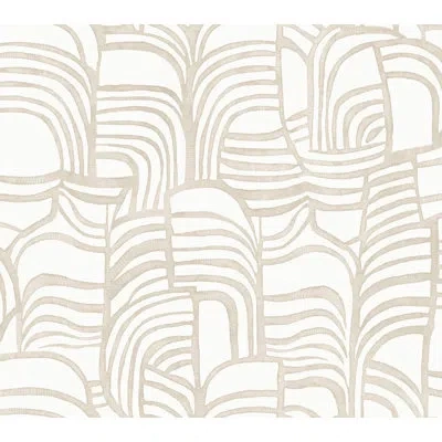Nikki Chu Featherwork Linen Premium Peel And Stick Wallpaper In Beige