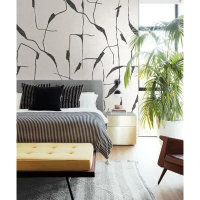 Nikki Chu Ivory Coast Mural Peel & Stick Wallpaper In Gray,black