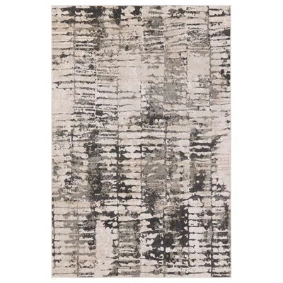 Nikki Chu Malilla By  Quinn Elin Powerloomed Abstract Gray Area Rug In Ivory;silver;gray;cream