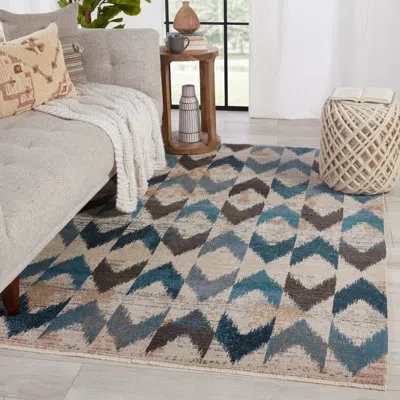 Nikki Chu Sanaa Chevron Blue Area Rug