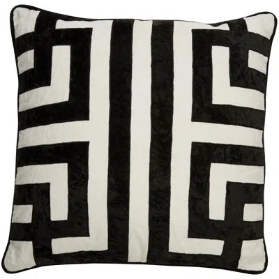 Nikki Chu X Jaipur Living Cosmic Square Linen Pillow Cover & Insert In Black